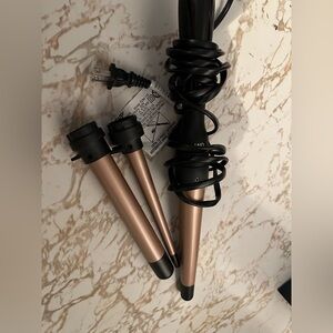 Interchangeable Curling Wand Set - Black and Gold